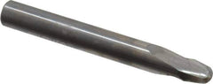 Accupro - 15° Taper Angle per Side, 7/32" Small End Diam, 0.27" LOC, Solid Carbide 2 Flute Tapered Ball End Mill - 2-1/2" OAL, 5/16" Shank Diam, Spiral Flute - All Tool & Supply