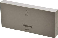 Mitutoyo - 3" Rectangular Steel Gage Block - Accuracy Grade 0, Includes Certificate of Inspection - All Tool & Supply