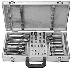 Value Collection - 39 Piece, 3 Flutes, Morse Taper Shank, Interchangeable Pilot Counterbore Set - All Tool & Supply