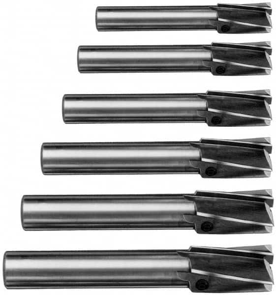 Value Collection - 6 Piece, 3 Flutes, Straight Shank, Interchangeable Pilot Counterbore Set - All Tool & Supply