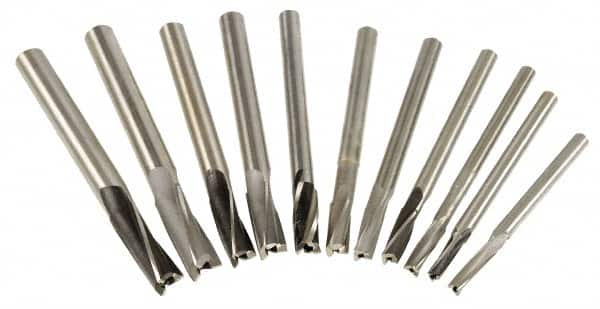 Value Collection - 11 Piece, 3 Flutes, Straight Shank, Interchangeable Pilot Counterbore Set - All Tool & Supply