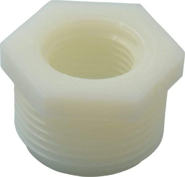 Green Leaf - 1 x 1/2" Nylon Plastic Pipe Reducer Bushing - MIPT x FIPT End Connections - All Tool & Supply