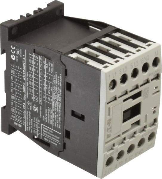 Eaton Cutler-Hammer - 3 Pole, 24 Coil VAC, 20 Amp, Nonreversible Open Enclosure IEC Contactor - 1 Phase hp: 1 at 115 V, 2 at 200 V, 2 at 230 V, 3 Phase hp: 10 at 460 V, 10 at 575 V, 3 at 200 V, 3 at 230 V, 12 Amp Inductive Load Rating Listed - All Tool & Supply