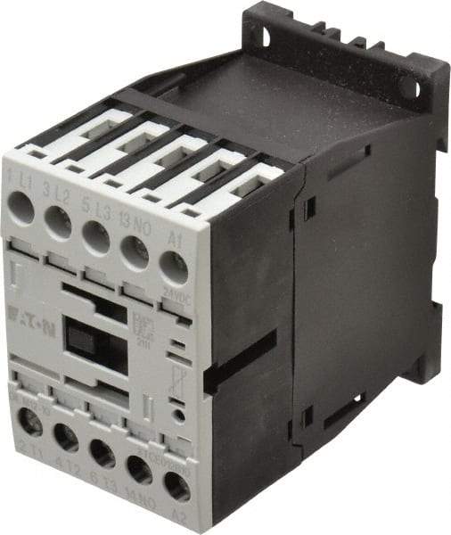 Eaton Cutler-Hammer - 3 Pole, 24 to 27 Coil VDC, 20 Amp, Nonreversible Open Enclosure IEC Contactor - 1 Phase hp: 1 at 115 V, 2 at 200 V, 2 at 230 V, 3 Phase hp: 10 at 460 V, 10 at 575 V, 3 at 200 V, 3 at 230 V, 12 Amp Inductive Load Rating Listed - All Tool & Supply