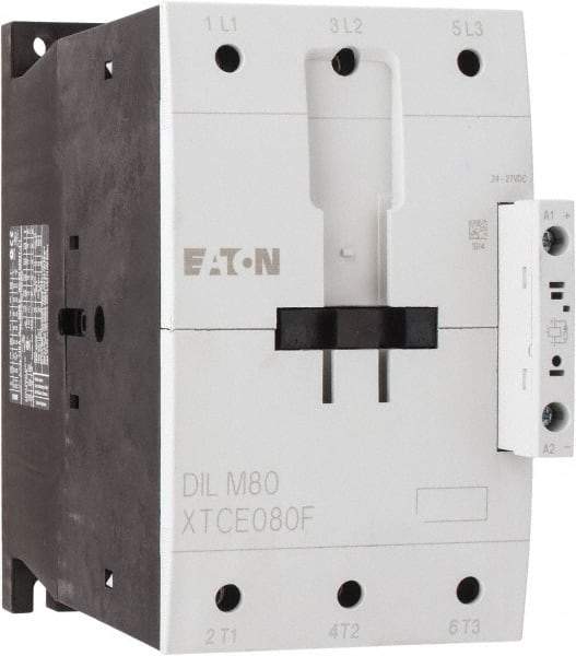 Eaton Cutler-Hammer - 3 Pole, 24 to 27 Coil VDC, 125 Amp, Nonreversible Open Enclosure IEC Contactor - 1 Phase hp: 15 at 200 V, 15 at 230 V, 7.5 at 115 V, 3 Phase hp: 25 at 200 V, 30 at 230 V, 60 at 460 V, 75 at 575 V, 80 Amp Inductive Load Rating Listed - All Tool & Supply