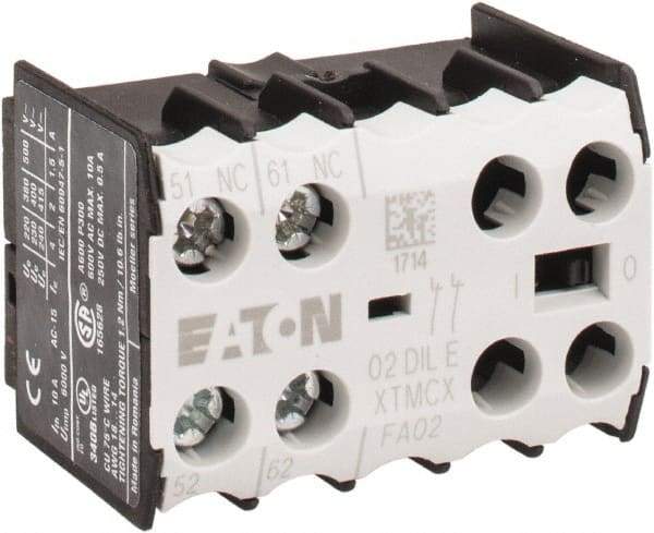 Eaton Cutler-Hammer - 6 to 9 Amp, Contactor Front Mount Auxiliary Contact - For Use with Miniature Contactor and XTRM Miniature Control Relay - All Tool & Supply