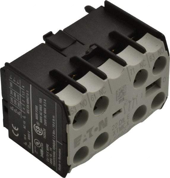 Eaton Cutler-Hammer - 6 to 9 Amp, Contactor Front Mount Auxiliary Contact - For Use with Miniature Contactor and XTRM Miniature Control Relay - All Tool & Supply