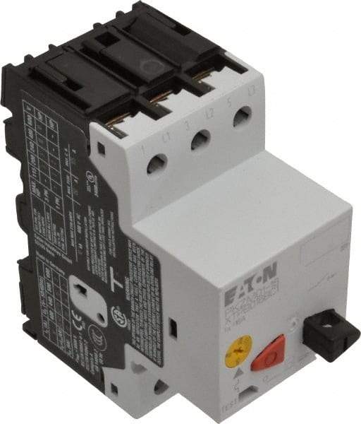 Eaton Cutler-Hammer - 16 Amp, IEC, Open Pushbutton Manual Motor Starter - 45mm Wide x 85mm Deep x 3.6667" High, 10 hp at 480 V, 10 hp at 600 V, 3 hp at 200 V & 5 hp at 240 V, CE Approved, CSA Certified, DIN VDE, EN/IEC, UL 508 Type E Compliant & UL Listed - All Tool & Supply