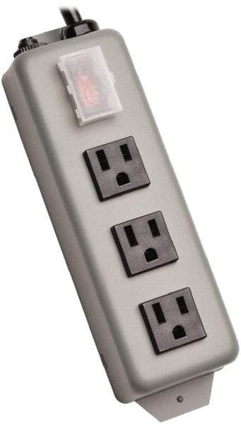 Tripp-Lite - 10 Outlets, 120 VAC15 Amps, 6' Cord, Power Outlet Strip - Keyhole, Tab Mount, 5-15 NEMA Configuration, 8-3/4" Strip - All Tool & Supply