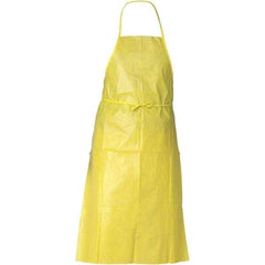 KleenGuard - 29" Wide x 44" Long x 1-1/2 mil Thick Chemical Resistant Bib Apron - Polyethylene & Spunbound, Yellow, Resists Chemical Sprays - All Tool & Supply