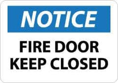 NMC - Notice - Fire Door - Keep Closed, Aluminum Fire and Exit Sign - 14" Wide x 10" High - All Tool & Supply