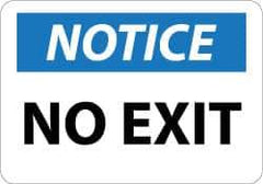 NMC - Notice - No Exit, Aluminum Exit Sign - 14" Wide x 10" High - All Tool & Supply