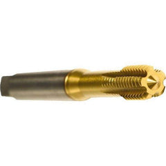 Emuge - 1/4-20 UNC 2BX Modified Bottoming Thread Forming Tap - Cobalt, TiN Finish, 3.15" OAL, 0.512" Thread Length, Right Hand Thread, Series Druck - All Tool & Supply