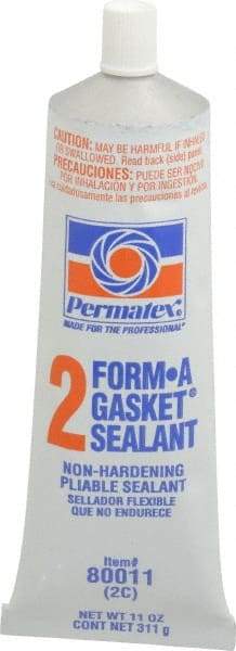 Permatex - 11 oz Tube Black Rosin Gasket Sealant - -65 to 400°F Operating Temp, 24 hr Full Cure Time - All Tool & Supply