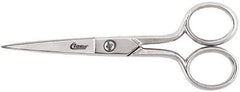 Clauss - 2" LOC, 5" OAL Chrome Plated Standard Scissors - Ambidextrous, Chrome Plated Straight Handle, For Sewing - All Tool & Supply