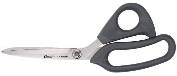 Clauss - 3-1/2" LOC, 9" OAL Titanium Standard Shears - Ambidextrous, Plastic Offset Handle, For General Purpose Use - All Tool & Supply