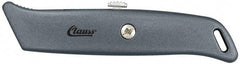 Clauss - Retractable Utility Knife - 2-1/4" Blade, Gray Steel Handle, 1 Blade Included - All Tool & Supply