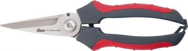 Clauss - 2-1/2" Length of Cut, Straight Pattern Multi-Purpose Snip - 8" OAL, Comfort Grip Handle - All Tool & Supply