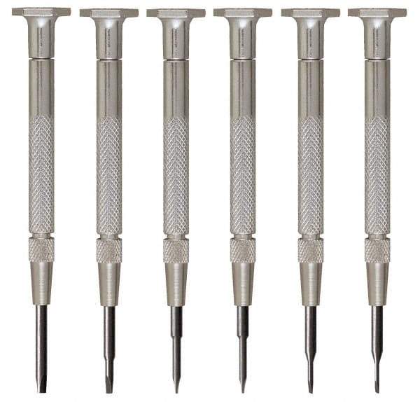 Moody Tools - 6 Piece Slotted Screwdriver Set - Blade Sizes: Width 0.025, 0.04, 0.055, 0.07, 0.08 & 0.1 - All Tool & Supply