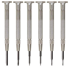 Moody Tools - 6 Piece Slotted Screwdriver Set - Blade Sizes: Width 0.025, 0.04, 0.055, 0.07, 0.08 & 0.1 - All Tool & Supply