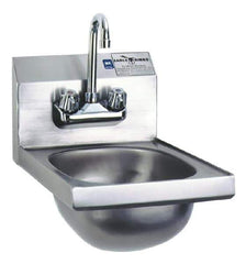 Eagle MHC - 9-3/4" Long x 13-1/2" Wide Inside, 1 Compartment, Stainless Steel Stainless Steel Hand Sink - 20 Gauge, 12" Long x 18" Wide x 14-1/4" High Outside, 6-3/4" Deep - All Tool & Supply