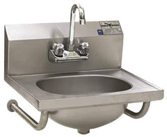 Eagle MHC - 13-1/2" Long x 9-3/4" Wide Inside, 1 Compartment, Stainless Steel Stainless Steel Hand Sink-Tubular Wall Mounted - 20 Gauge, 18-7/8" Long x 14-3/4" Wide x 14-1/4" High Outside, 6-3/4" Deep - All Tool & Supply