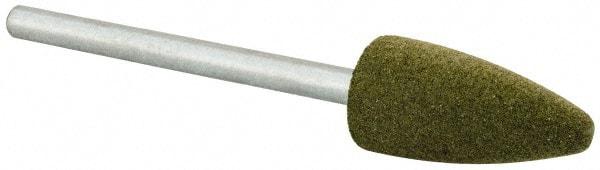 Cratex - 3/8" Max Diam x 3/4" Thick, Shape Code B52, Rubberized Point - Fine Grade, Aluminum Oxide, Mounted - All Tool & Supply