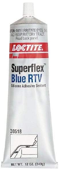 Loctite - 12 oz Tube Blue RTV Silicone Gasket Sealant - 500°F Max Operating Temp, 30 min Tack Free Dry Time, 24 hr Full Cure Time, Series 234 - All Tool & Supply