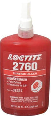 Loctite - 250 mL Bottle, Red, High Strength Liquid Threadlocker - Series 2760, 24 hr Full Cure Time, Hand Tool, Heat Removal - All Tool & Supply