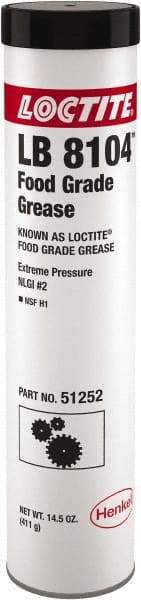 Loctite - 14.5 oz Cartridge Aluminum Complex Extreme Pressure Grease - White, Food Grade & Extreme Pressure, 450°F Max Temp, - All Tool & Supply