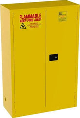 Jamco - 2 Door, 2 Shelf, Yellow Steel Standard Safety Cabinet for Flammable and Combustible Liquids - 65" High x 43" Wide x 18" Deep, Manual Closing Door, 3 Point Key Lock, 45 Gal Capacity - All Tool & Supply