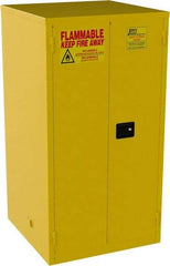 Jamco - 2 Door, 2 Shelf, Yellow Steel Standard Safety Cabinet for Flammable and Combustible Liquids - 65" High x 34" Wide x 34" Deep, Manual Closing Door, 3 Point Key Lock, 60 Gal Capacity - All Tool & Supply