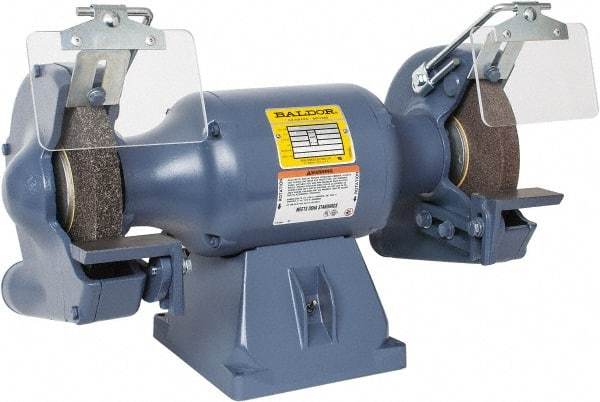 Baldor - 8" Wheel Diam x 1" Wheel Width, 3/4 hp Grinder - 3/4" Arbor Hole Diam, 1 Phase, 1,800 Max RPM, 115/230 Volts - All Tool & Supply