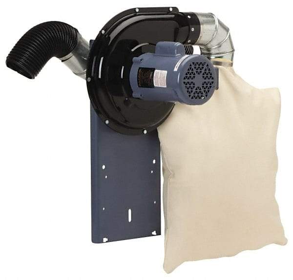 Baldor - 115 Volt Pedestal Mount Dust Collector - 2" Deep x 12" High, 5" Connection Diam, 440 CFM Air Flow - All Tool & Supply