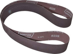 Norton - 2" Wide x 60" OAL, 120 Grit, Aluminum Oxide Abrasive Belt - Aluminum Oxide, Fine, Coated, X Weighted Cloth Backing, Series R228 - All Tool & Supply