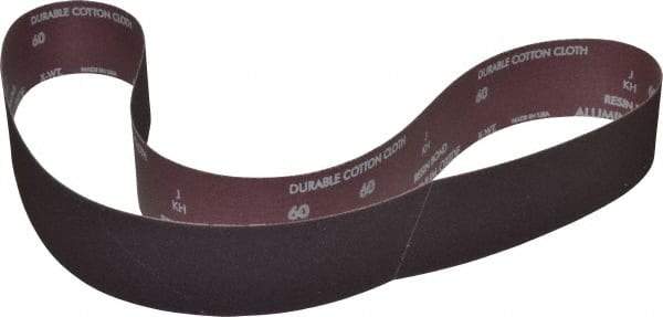 Norton - 2-1/2" Wide x 60" OAL, 60 Grit, Aluminum Oxide Abrasive Belt - Aluminum Oxide, Medium, Coated, X Weighted Cloth Backing, Series R228 - All Tool & Supply