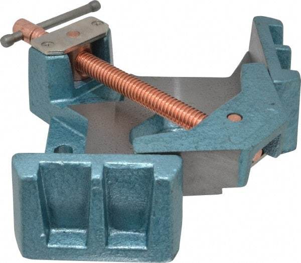 Wilton - Fixed Angle, 2 Axes, 4-1/8" Long, 1-3/8" Jaw Height, 3-11/32" Max Capacity, Cast Iron Angle & Corner Clamp - 90° Clamping Angle - All Tool & Supply