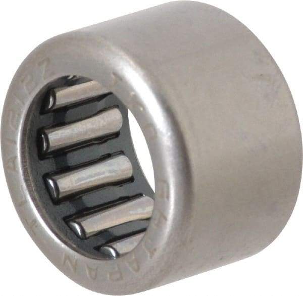 IKO - 0.472" Bore Diam, 1,460 Lb. Dynamic Capacity, 12 x 18 x 12mm, Caged, Open End, Shell Needle Roller Bearing - 0.709" Outside Diam, 0.472" Wide - All Tool & Supply