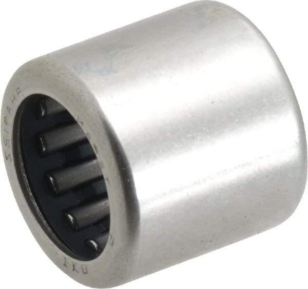 IKO - 9/16" Bore Diam, 3,250 Lb. Dynamic Capacity, 9/16 x 13/16 x 3/4", Caged, Shell Needle Roller Bearing - Heavy Section, 13/16" Outside Diam, 3/4" Wide - All Tool & Supply