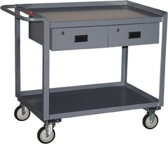 Jamco - 1,200 Lb Capacity, 24" Wide x 36" Long x 34" High Tool Cart - 2 Shelf, Steel, Hard Rubber Casters - All Tool & Supply