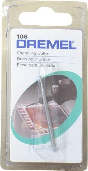 Dremel - 1/16" Cut Diam, 1/8" Shank Diam, Ball Head Single Cut Burr - Radius End - All Tool & Supply