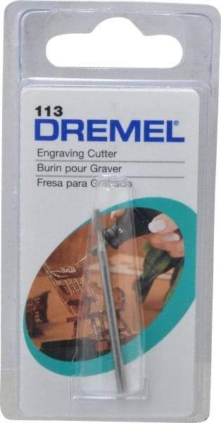 Dremel - 1/16" Cut Diam, 1/8" Shank Diam, Cylinder Head Single Cut Burr - Flat End - All Tool & Supply