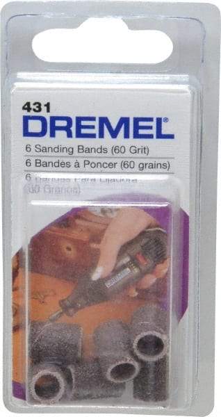 Dremel - 60 Grit Aluminum Oxide Coated Spiral Band - 1/4" Diam, Medium Grade - All Tool & Supply