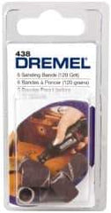 Dremel - 120 Grit Aluminum Oxide Coated Spiral Band - 1/4" Diam, Fine Grade - All Tool & Supply