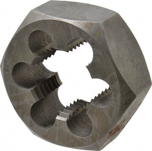 Interstate - 1-5/16 - 8 UNS Thread, 2-3/8" Hex, Right Hand Thread, Hex Rethreading Die - Carbon Steel, 1" Thick - Exact Industrial Supply