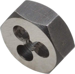 Interstate - #4-40 UNC Thread, 19/32" Hex, Right Hand Thread, Hex Rethreading Die - Carbon Steel, 1/4" Thick - Exact Industrial Supply