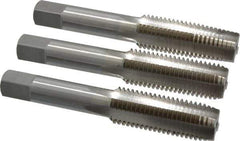 Interstate - M16x2.00 Metric Coarse, 4 Flute, Bottoming, Plug & Taper, Bright Finish, High Speed Steel Tap Set - Right Hand Cut, 3-13/16" OAL, 1-13/16" Thread Length - All Tool & Supply