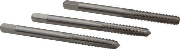 Interstate - M5x0.75 Metric Fine, 4 Flute, Bottoming, Plug & Taper, Bright Finish, High Speed Steel Tap Set - Right Hand Cut, 2-3/8" OAL, 7/8" Thread Length - All Tool & Supply