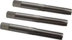 Interstate - M8x1.00 Metric Fine, 4 Flute, Bottoming, Plug & Taper, Bright Finish, High Speed Steel Tap Set - Right Hand Cut, 2-23/32" OAL, 1-1/8" Thread Length - All Tool & Supply