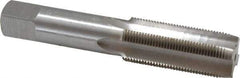 Interstate - M23x1.50 Metric Special 6H 4 Flute Bright Finish High Speed Steel Straight Flute Standard Hand Tap - Plug, Right Hand Thread, 4-11/16" OAL, 2-7/32" Thread Length, D6 Limit, Oversize - Exact Industrial Supply